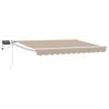 vidaXL Handvirkar mark&iacute;sur me&eth; LED l&yacute;singu Beige og Hv&iacute;tt 3,5 x 2,5 m