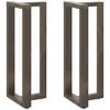 vidaXL barbor&eth;sf&aelig;tur T-laga 2 stk svart 50x35x(100-101) cm st&aacute;l