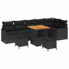 vidaXL Gar&eth;s&oacute;fa sett me&eth; p&uacute;&eth;i 9 pcs Svartur p&oacute;l&yacute;rattan