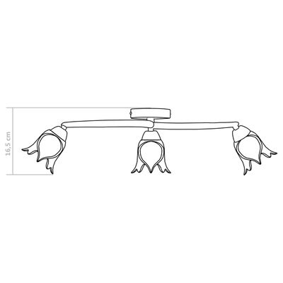 vidaXL Loftljós með Gegnsæjum Glerskermum fyrir 3 E14 Perur Túlípanar