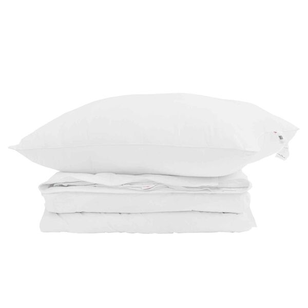 vidaXL 2-in-1 Duvet me&eth; kodda 2 pcs Hv&iacute;tt D&uacute;nfja&eth;rir