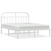 vidaXL R&uacute;mgrind &uacute;r M&aacute;lmi me&eth; H&ouml;fu&eth;gafli Hv&iacute;t 183x213 cm
