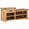 vidaXL Bekkur me&eth; sk&uacute;ffu Br&uacute;nn 110 x 35 x 50 cm &Oacute;sl&iacute;pa&eth;ur mang&oacute;