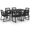 vidaXL 7 Parta &Uacute;tibor&eth;stofusett PVC Rattan Svart