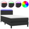 vidaXL H&oacute;lfa&eth; Springr&uacute;m me&eth; D&yacute;nu&LED Sv&ouml;rt 100x200 cm Gervile&eth;ur