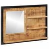 vidaXL Spegill me&eth; Hillum 80x8x55 cm Gler og Gegnheill Mang&oacute;vi&eth;ur