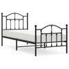 vidaXL R&uacute;mgrind &uacute;r M&aacute;lmi me&eth; H&ouml;fu&eth;gafli & F&oacute;tagafli Sv&ouml;rt 80x200 cm