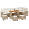 vidaXL Gar&eth;s&oacute;fa sett me&eth; p&uacute;&eth;i 10 pcs Drapplita&eth;ur p&oacute;l&yacute;rattan