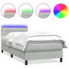 vidaXL H&oacute;lfa&eth; Springr&uacute;m me&eth; D&yacute;nu og LED Lj&oacute;sgr&aacute;r 80x210 cm Flauel