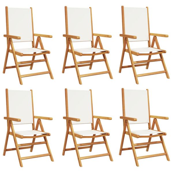 vidaXL Hallanlegir Gar&eth;st&oacute;lar 6 stk. Rj&oacute;mahv&iacute;tur &Aacute;kl&aelig;&eth;i og Vi&eth;ur