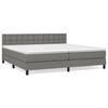 vidaXL H&oacute;lfa&eth; Springr&uacute;m me&eth; D&yacute;nu D&ouml;kkgr&aacute;tt 200x200 cm Efni