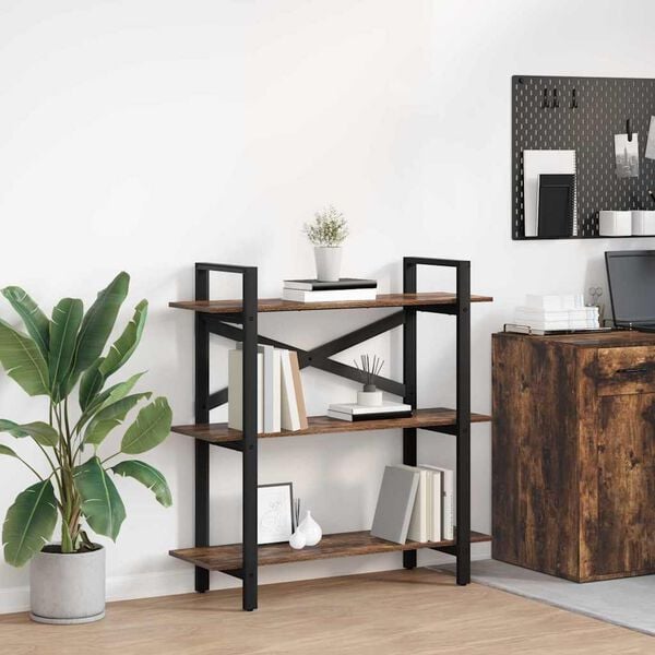 vidaXL Hilla Rau&eth;-eik 100 x 33,5 x 102 cm Samsettur vi&eth;ur