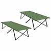 vidaXL Folding tjalds&aelig;ng 2 pcs Gr&aelig;nn 206 x 76 x 74 cm Oxford og St&aacute;l