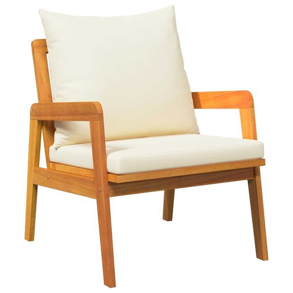 vidaXL Garðstóll með púði 2 pcs Brúnn Gegnheill akasíuviður