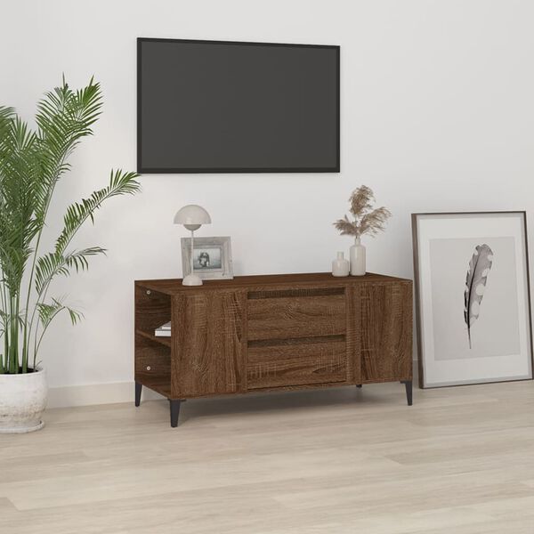vidaXL Sj&oacute;nvarpssk&aacute;pur Br&uacute;n Eik 102x44,5x50 cm Samsettur Vi&eth;ur