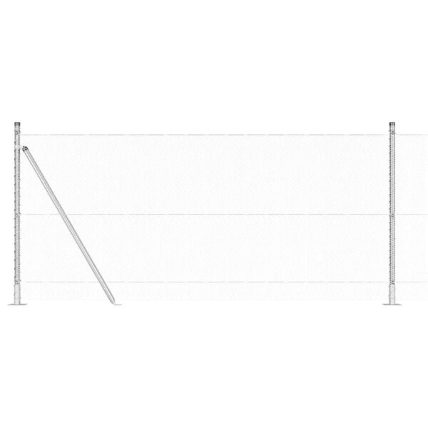 vidaXL Gir&eth;ingarp&oacute;stur Silfur 10 x 1 m (13 mm net) St&aacute;l