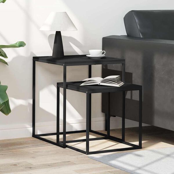 vidaXL S&oacute;fabor&eth;ssett 2 stk. Samsettur Vi&eth;ur og M&aacute;lmur