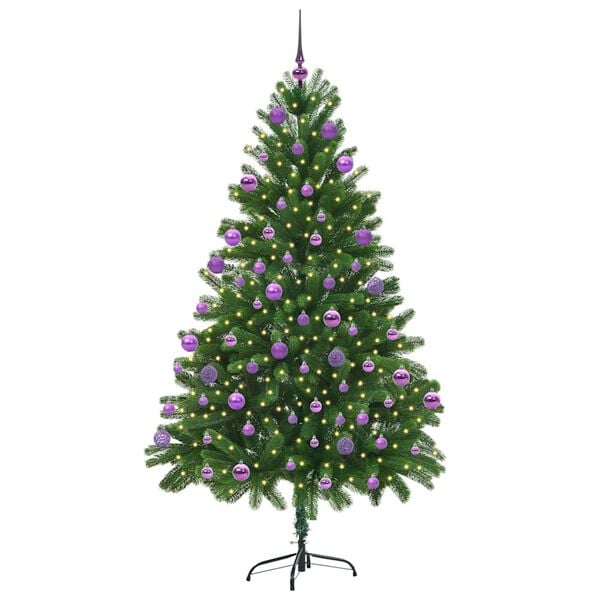vidaXL J&oacute;latr&eacute; me&eth; 300 LED me&eth; standi Gr&aelig;nn 210 cm PE