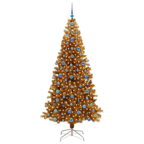 vidaXL J&oacute;latr&eacute; me&eth; 300 LED me&eth; standi gold 210 cm PET