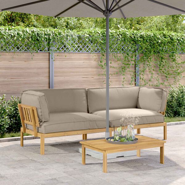 vidaXL S&oacute;fasett me&eth; p&uacute;&eth;i Einlita 2 pcs M&oacute;gr&aacute;r Hrein akas&iacute;utr&eacute;