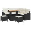 vidaXL Gar&eth;s&oacute;fa sett me&eth; p&uacute;&eth;i 8 pcs Svartur p&oacute;l&yacute;rattan