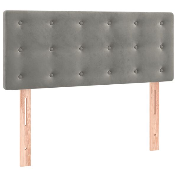 vidaXL Höfðagafl Ljósgrár 90x5x78/88 cm Flauel