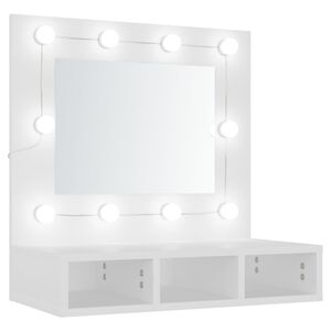vidaXL Speglask&aacute;pur me&eth; LED lj&oacute;sum Hv&iacute;tur 60x31,5x62 cm
