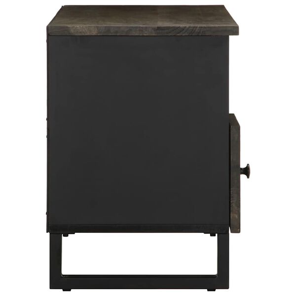 vidaXL Sj&oacute;nvarpssk&aacute;pur Svartur 100x33x46 cm Gegnheill Mang&oacute;vi&eth;ur