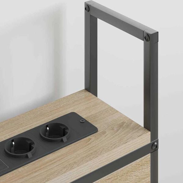 vidaXL Geymsluhefu me&eth; hle&eth;slust&ouml;&eth; me&eth; hillu Sonoma eikarlitur 98 cm