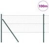 vidaXL Gir&eth;ingarp&oacute;stur Gr&aacute;r 100 x 0,6 m (36 mm net) St&aacute;l og PVC