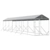 vidaXL &Uacute;tihundask&yacute;li me&eth; &THORN;aki Silfurlita&eth; 2x14x2,5 m Sinkh&uacute;&eth;a&eth; St&aacute;l