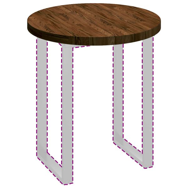 vidaXL Bor&eth;plata D&ouml;kk br&uacute;nt &Oslash; 70 x 4 cm Umfer&eth; &aacute;kaft eik