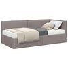 vidaXL Hornar&uacute;m rammi me&eth; d&yacute;nu me&eth; h&ouml;fu&eth;gafl 2 pcs M&oacute;gr&aacute;r Flauel