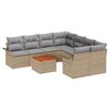 vidaXL Gar&eth;s&oacute;fa sett me&eth; p&uacute;&eth;i 9 pcs Drapplita&eth;ur p&oacute;l&yacute;rattan