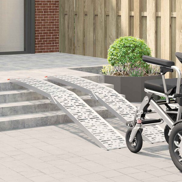 vidaXL M&oacute;torhj&oacute;labrett 680 kg 2 pcs Silfur 222 x 28 x 5 cm &Aacute;l