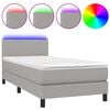vidaXL H&oacute;lfa&eth; Springr&uacute;m me&eth; D&yacute;nu&LED Lj&oacute;sgr&aacute;tt 80x200cm Tauefni