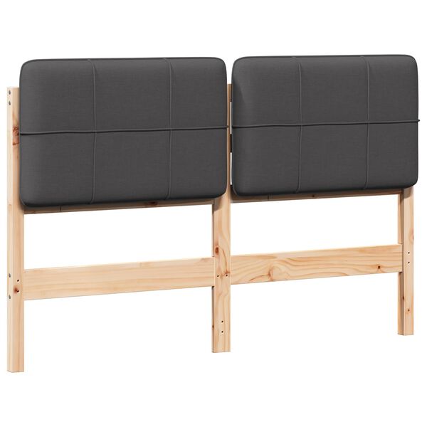 vidaXL B&oacute;lstru&eth; r&uacute;mgafl Br&uacute;nn og Dimmur gr&aacute;r 135 cm Solid furuhikk