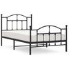 vidaXL R&uacute;mgrind &uacute;r M&aacute;lmi me&eth; H&ouml;fu&eth;gafli & F&oacute;tagafli Sv&ouml;rt 100x190 cm