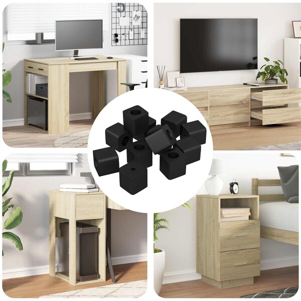 vidaXL Sk&aacute;pahaldari 12 pcs Svartur 15 x 15 x 15mm PP Kop&oacute;l&yacute;mer