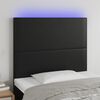 vidaXL LED h&ouml;fu&eth;gafl Svart 100x5x118/128 cm Le&eth;url&iacute;ki