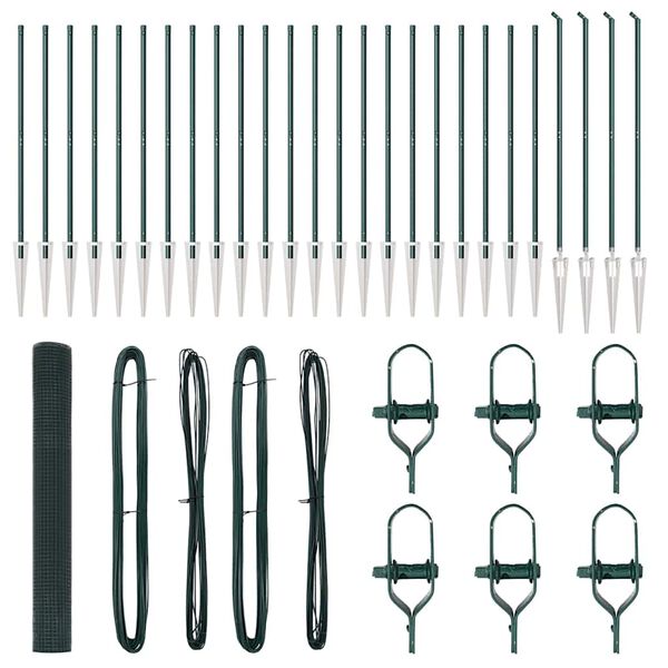 vidaXL Gir&eth;ingarp&oacute;stur Gr&aelig;nn 50 x 1,2 m (16 x 16 mm net) St&aacute;l og PVC