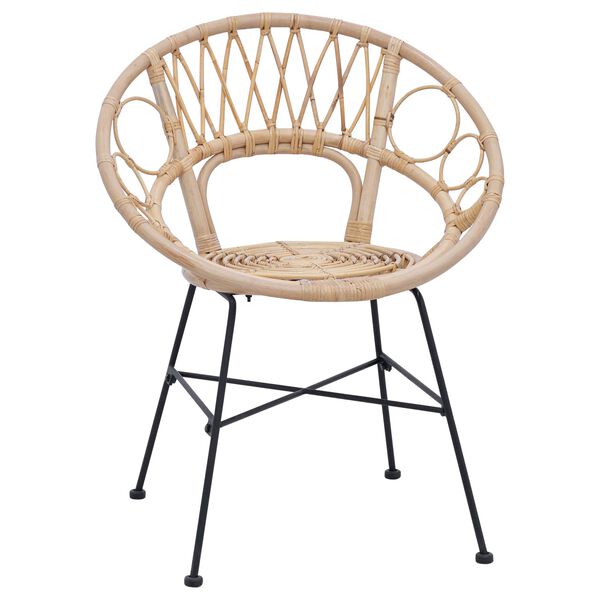 vidaXL Bor&eth;st&oacute;ll 2 pcs N&aacute;tt&uacute;rulegur 49 x 51 x 81 cm Rattan og j&aacute;rn