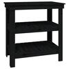 vidaXL Vinnubekkur Svartur 78,5x50x80 cm Gegnheil Fura