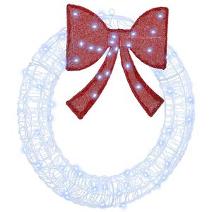 vidaXL Krans me&eth; 60 LED Kaldur hv&iacute;tur 76 x 8.5 x 76 cm Akr&yacute;l