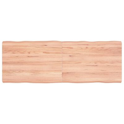 vidaXL Borðplata Ljósbrún 140x50x(2-6) cm Meðhöndluð Náttúrul. Brúnir