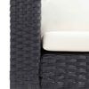 vidaXL 3-Sæta Garðsófi með Sætispúðum Svart Pólýrattan