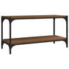 vidaXL Sj&oacute;nvarpssk&aacute;pur Br&uacute;n Eik 80x33x41 cm Samsettur Vi&eth;ur og St&aacute;l