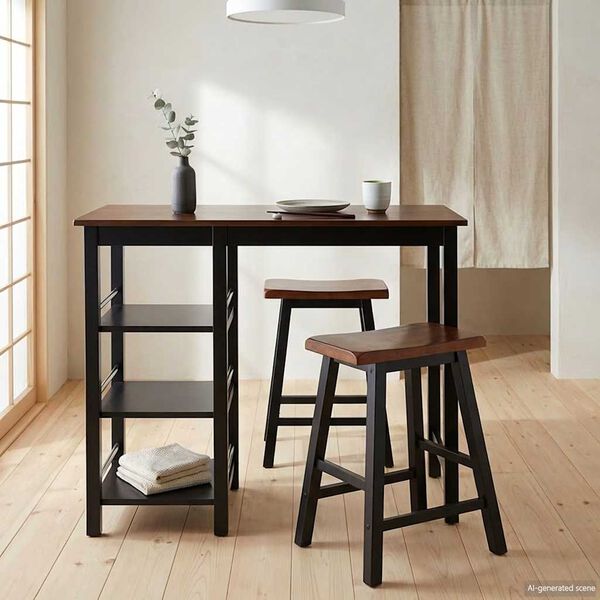 vidaXL Barsett 3 stk. MDF Svart