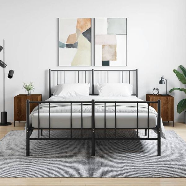 vidaXL N&aacute;ttbor&eth; 2 stk. Br&uacute;nn Eikarlitur 40x40x50 cm Samsettur Vi&eth;ur