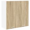 vidaXL Vegghengdur sk&aacute;pur Sonoma Eik 80 x 31 x 80 cm Samsettur vi&eth;ur
